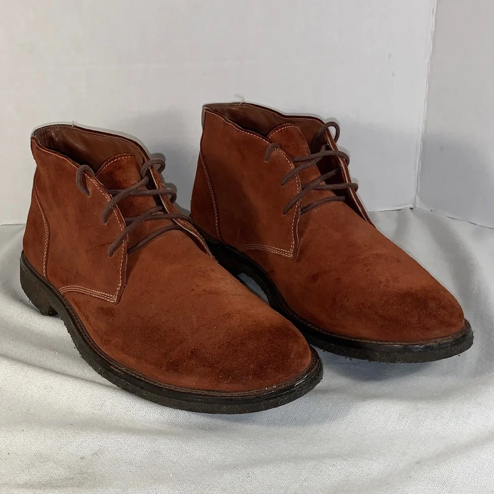 Johnston & Murphy Men's Brown Rust Suede Lace Up Chukka Boots